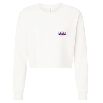 Maga Pocket Size Print Front And Back Cropped Pullover Crew