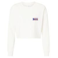 Maga Pocket Size Print Front And Back Cropped Pullover Crew