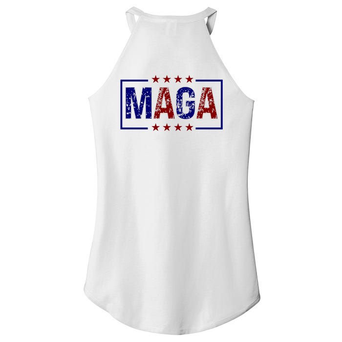 Maga Pocket Size Print Front And Back Women's Perfect Tri Rocker Tank