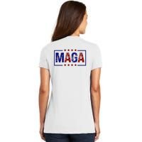 Maga Pocket Size Print Front And Back Women's V-Neck T-Shirt