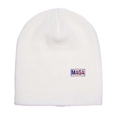 Maga Pocket Size Print Front And Back Short Acrylic Beanie