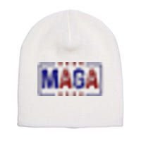 Maga Pocket Size Print Front And Back Short Acrylic Beanie