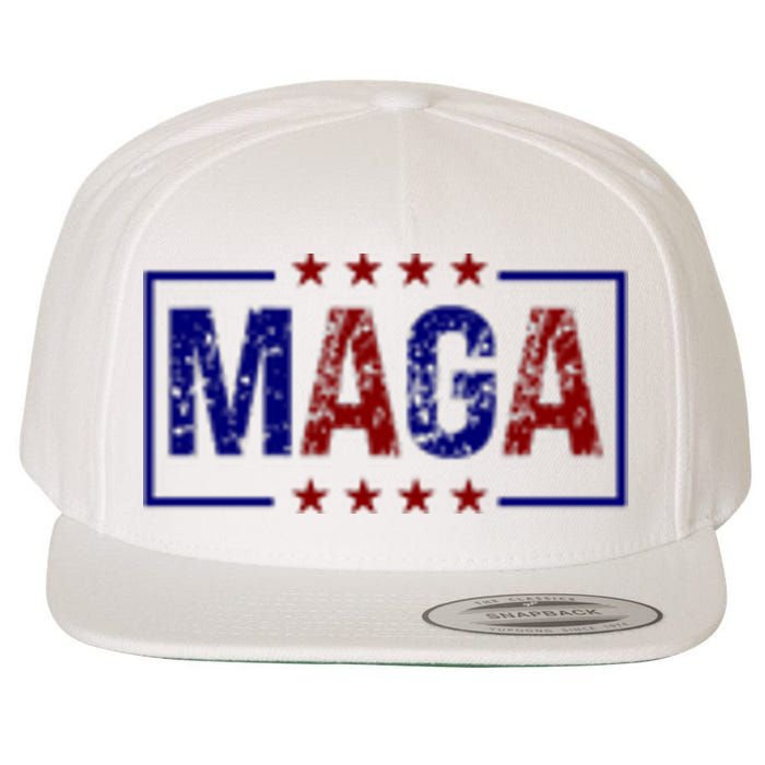 Maga Pocket Size Print Front And Back Wool Snapback Cap