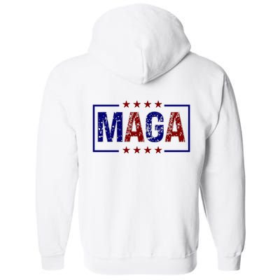 Maga Pocket Size Print Front And Back Full Zip Hoodie