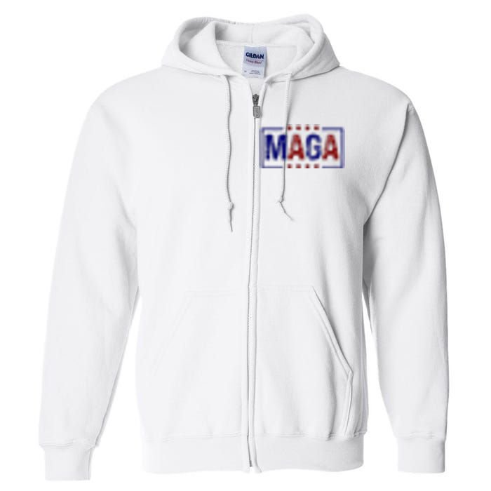 Maga Pocket Size Print Front And Back Full Zip Hoodie