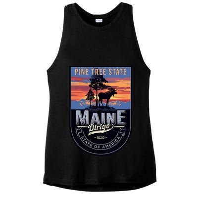 Main Pine Tree State Ladies PosiCharge Tri-Blend Wicking Tank