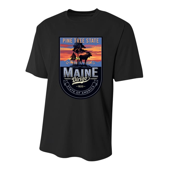 Main Pine Tree State Youth Performance Sprint T-Shirt