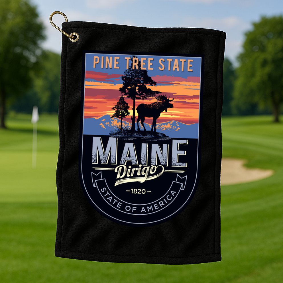 Main Pine Tree State Golf Towel