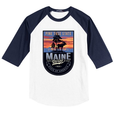 Main Pine Tree State Baseball Sleeve Shirt