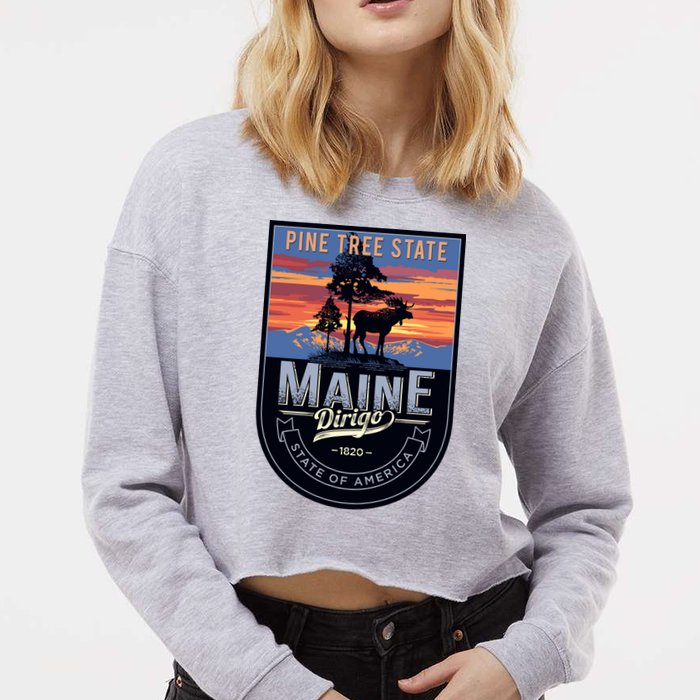 Main Pine Tree State Cropped Pullover Crew
