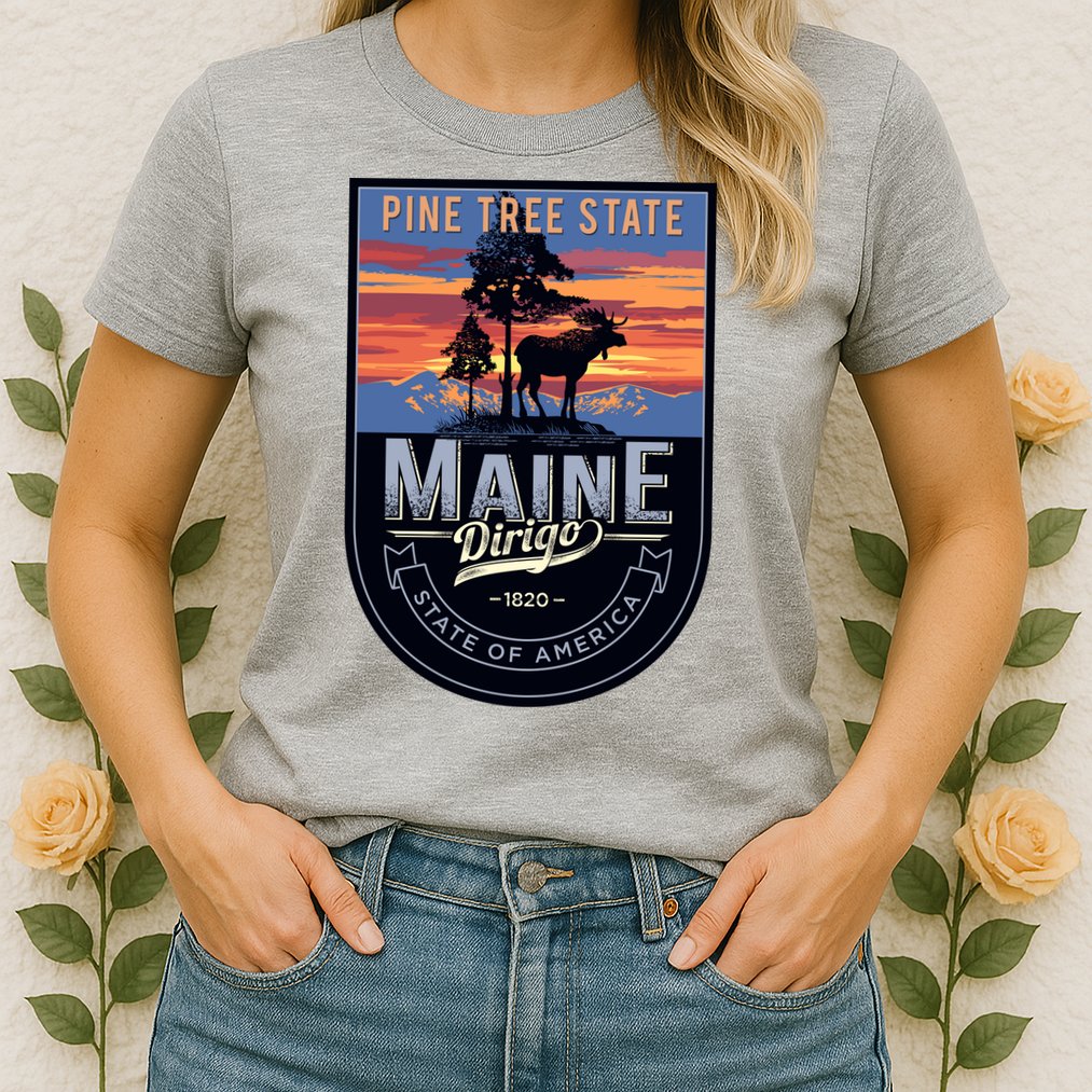Main Pine Tree State Womens T-Shirt