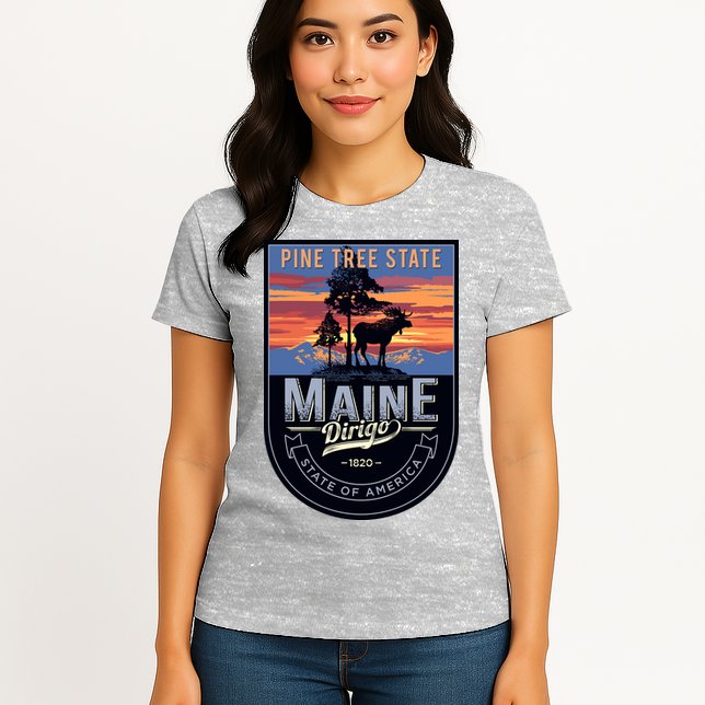 Main Pine Tree State Womens T-Shirt