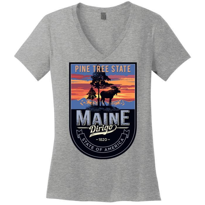 Main Pine Tree State Women's V-Neck T-Shirt