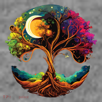 Moon Phases Tree Of Life 7-Panel Snapback Hat