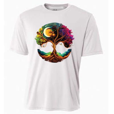 Moon Phases Tree Of Life Cooling Performance Crew T-Shirt