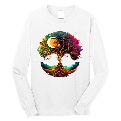 Moon Phases Tree Of Life Long Sleeve Shirt