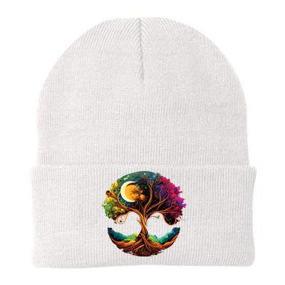 Moon Phases Tree Of Life Knit Cap Winter Beanie