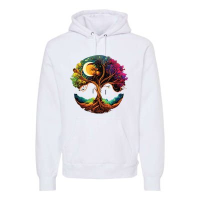 Moon Phases Tree Of Life Premium Hoodie