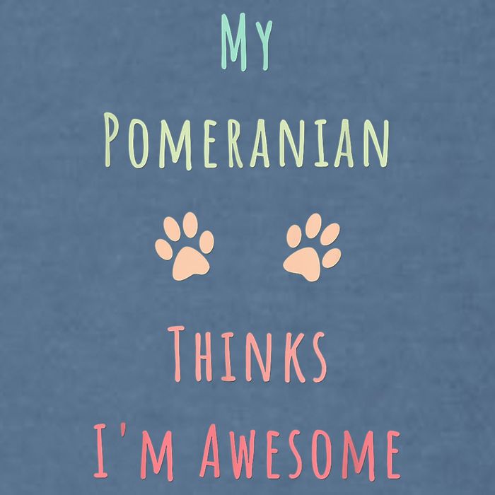 My Pomeranian Thinks IM Awesome Funny Dog Lover Pet Owner Garment-Dyed Sweatshirt