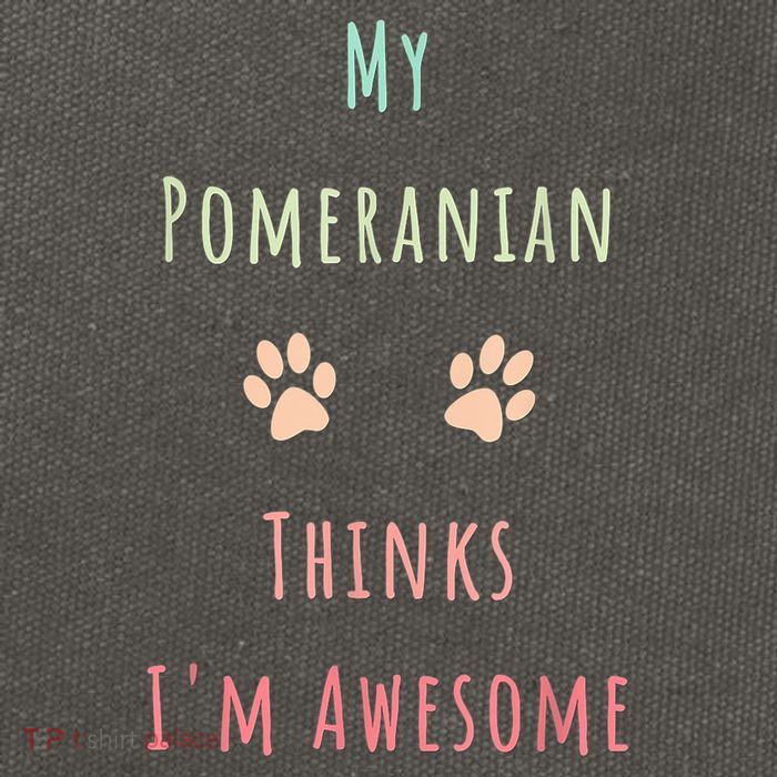 My Pomeranian Thinks IM Awesome Funny Dog Lover Pet Owner Cotton Canvas Backpack