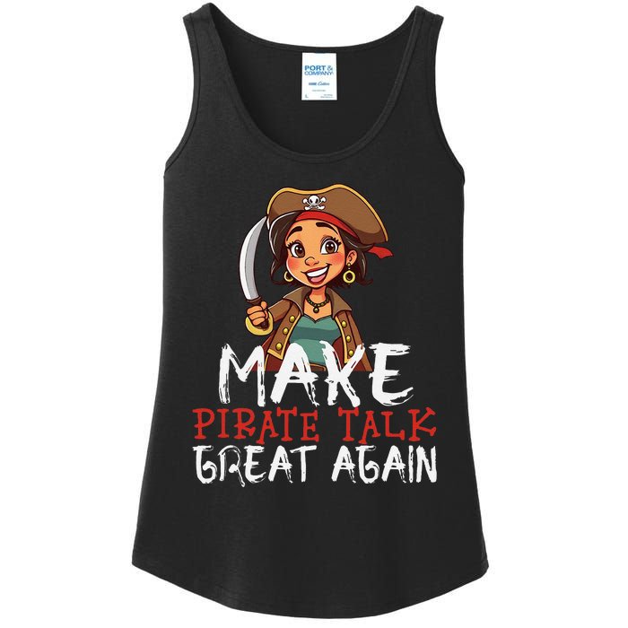 Make Pirate Talk Great Again Funny Kamala Talk Like A Pirate Ladies Essential Tank