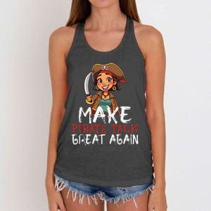 Make Pirate Talk Great Again Funny Kamala Talk Like A Pirate Women's Knotted Racerback Tank