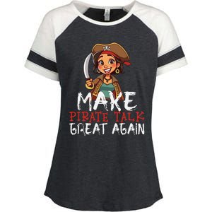 Make Pirate Talk Great Again Funny Kamala Talk Like A Pirate Enza Ladies Jersey Colorblock Tee