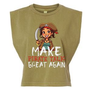 Make Pirate Talk Great Again Funny Kamala Talk Like A Pirate Garment-Dyed Women's Muscle Tee