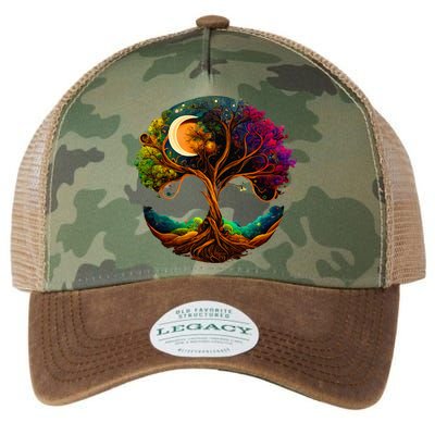 Moon Phases Tree Of Life Legacy Tie Dye Trucker Hat
