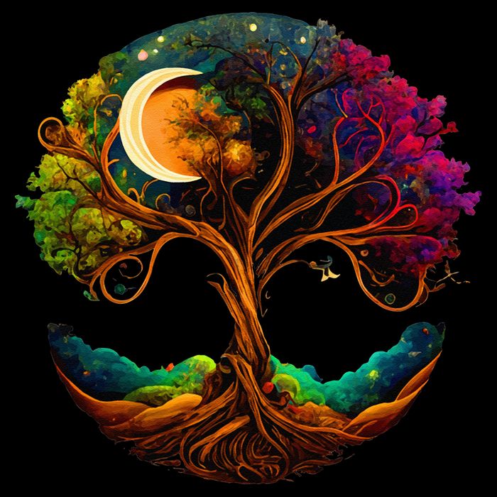 Moon Phases Tree Of Life Backpack