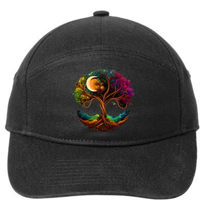 Moon Phases Tree Of Life 7-Panel Snapback Hat