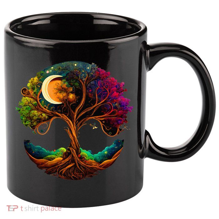 Moon Phases Tree Of Life 11oz C Handle Ceramic Mug