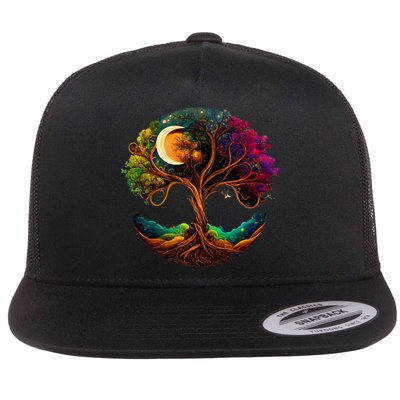 Moon Phases Tree Of Life Flatbill Hat