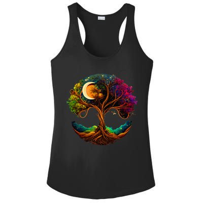 Moon Phases Tree Of Life Ladies PosiCharge Competitor Racerback Tank
