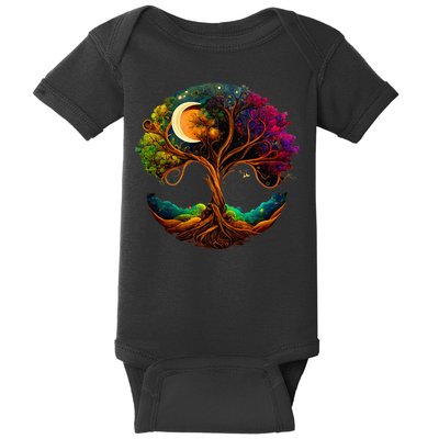 Moon Phases Tree Of Life Baby Bodysuit