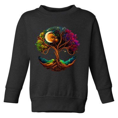 Moon Phases Tree Of Life Toddler Sweatshirt
