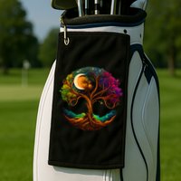 Moon Phases Tree Of Life Golf Towel
