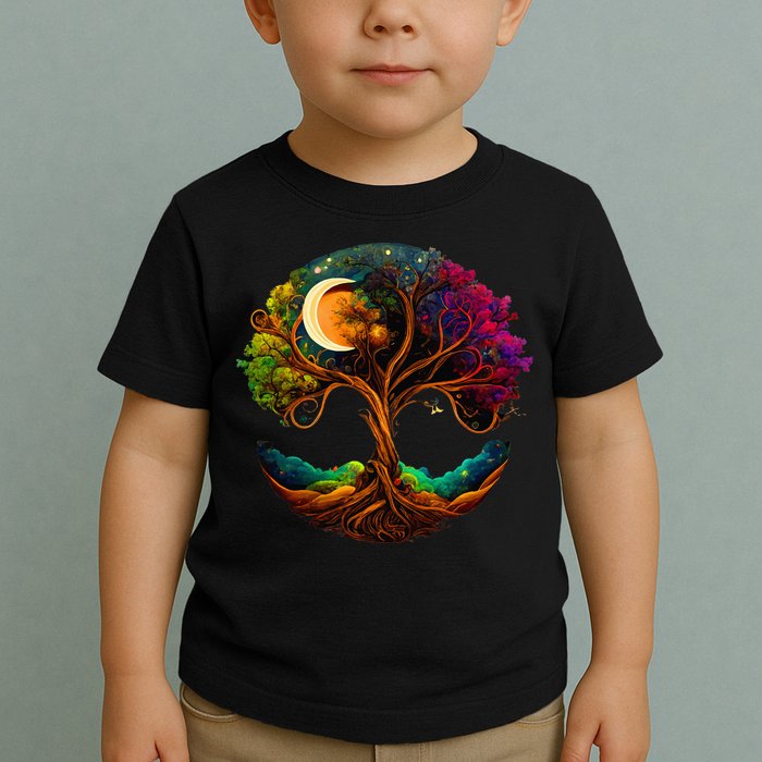 Moon Phases Tree Of Life Toddler T-Shirt
