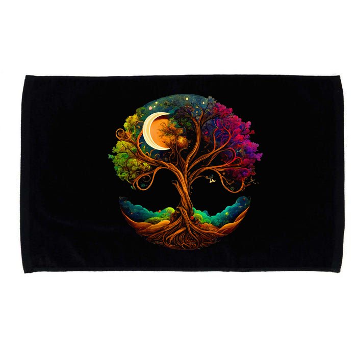 Moon Phases Tree Of Life Microfiber Hand Towel