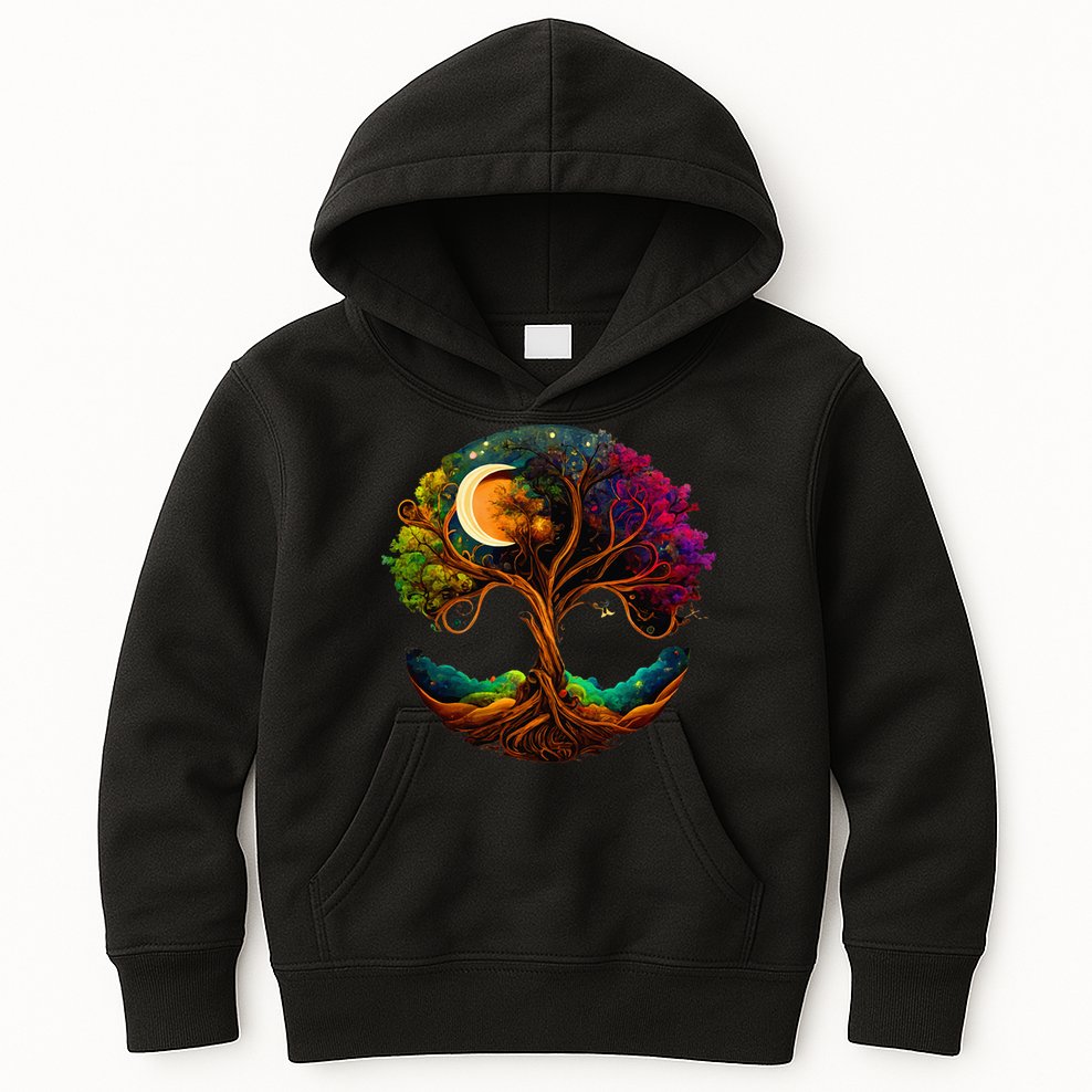 Moon Phases Tree Of Life Kids Hoodie