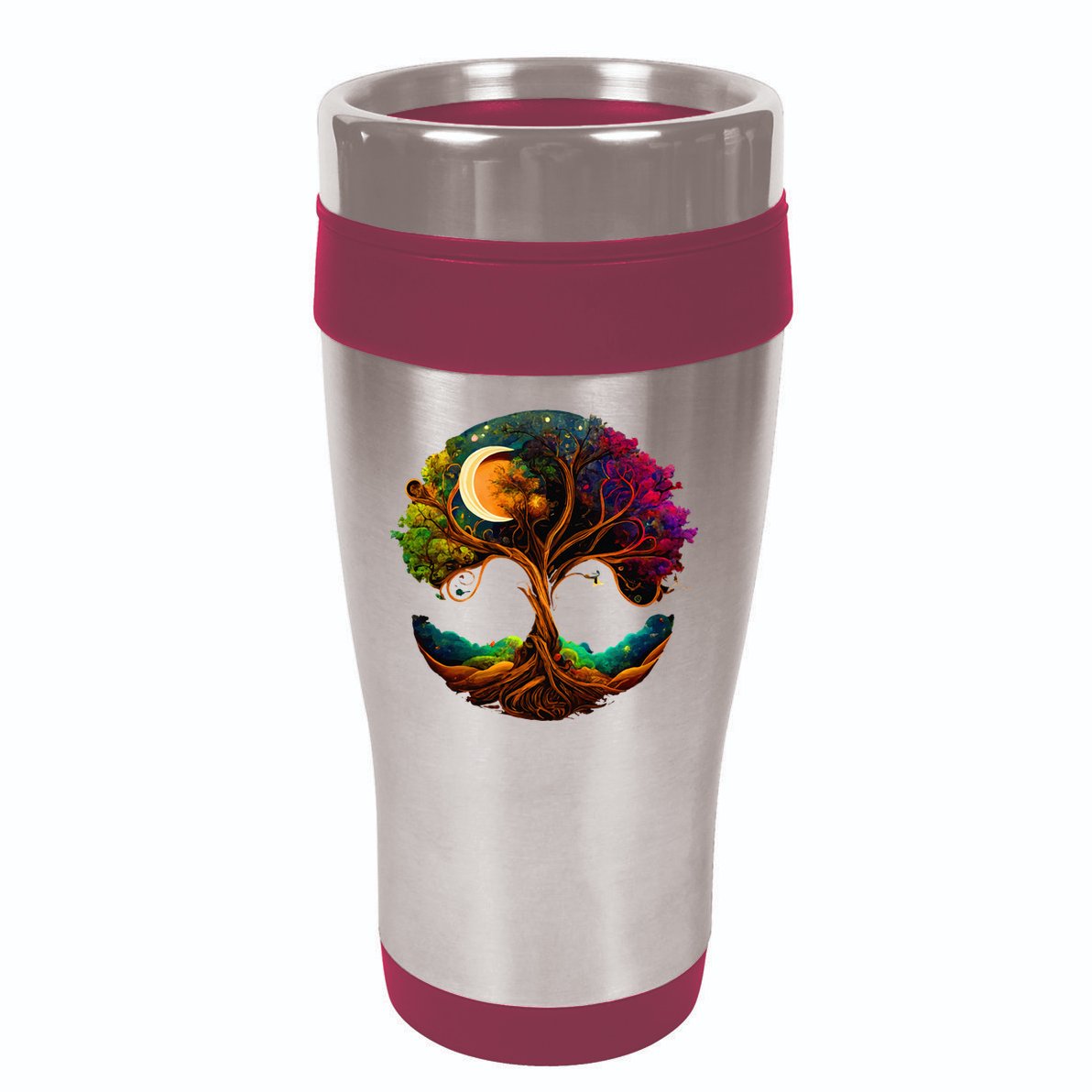 Moon Phases Tree Of Life 16oz Travel Tumbler