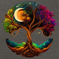 Moon Phases Tree Of Life Cotton Canvas Backpack