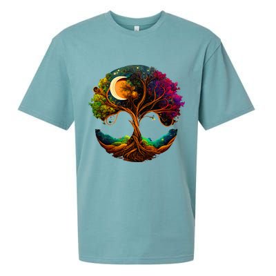 Moon Phases Tree Of Life Sueded Cloud Jersey T-Shirt