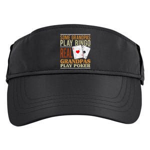 Mens Poker Texas Holdem Real Grandpas Play Poker Funny Granddad Adult Drive Performance Visor