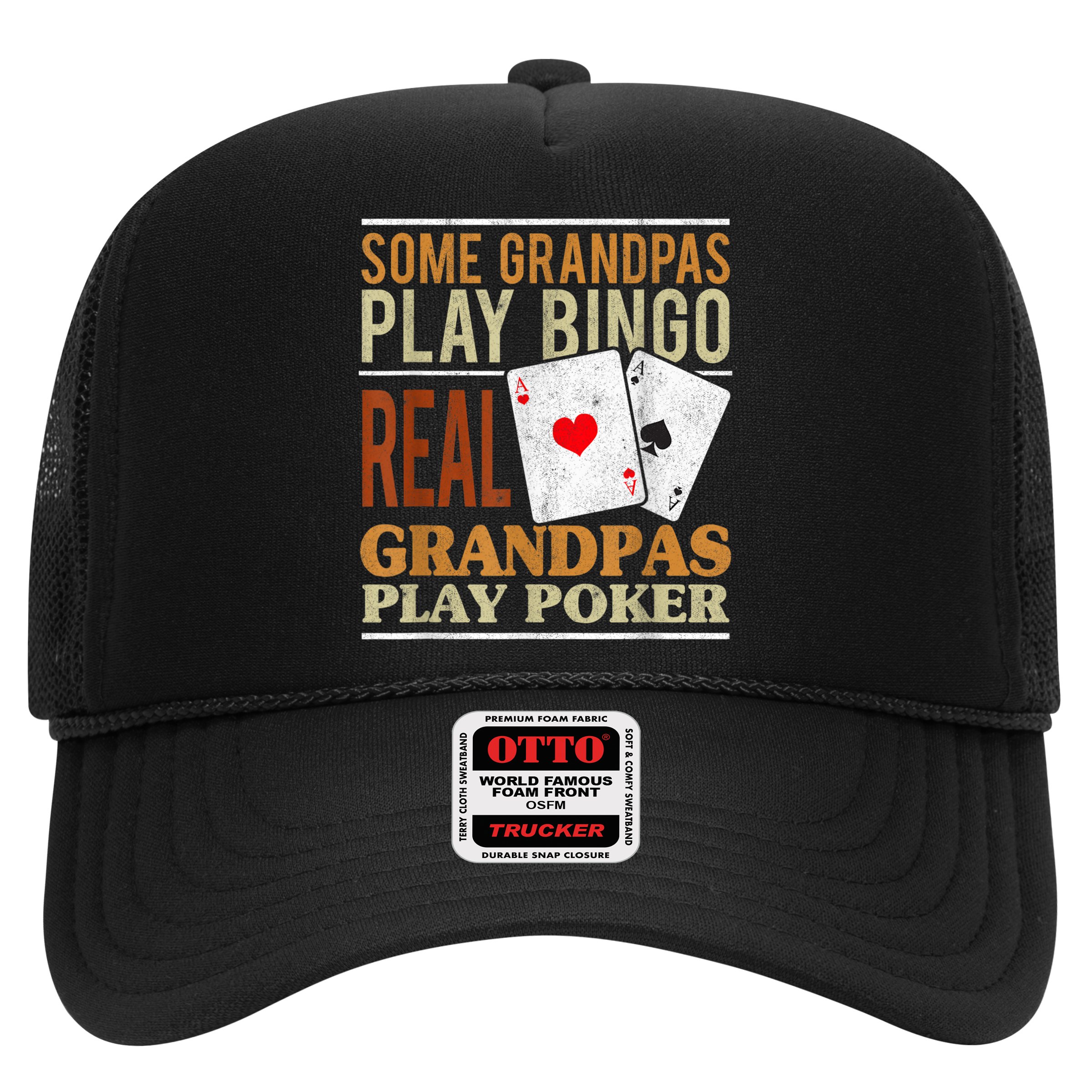 Mens Poker Texas Holdem Real Grandpas Play Poker Funny Granddad Hat