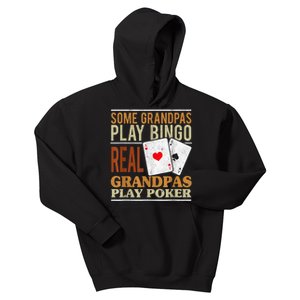 Mens Poker Texas Holdem Real Grandpas Play Poker Funny Granddad Kids Hoodie