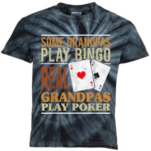 Mens Poker Texas Holdem Real Grandpas Play Poker Funny Granddad Kids Tie-Dye T-Shirt