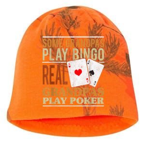 Mens Poker Texas Holdem Real Grandpas Play Poker Funny Granddad Kati - Camo Knit Beanie