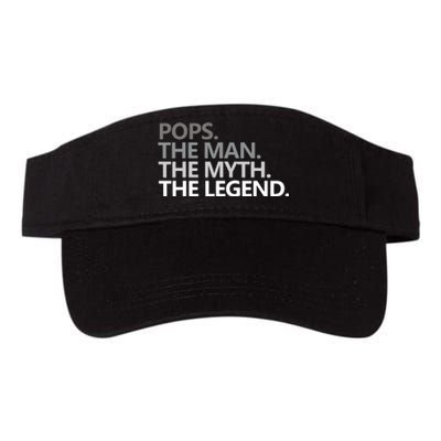 Mens POPS THE MAN THE MYTH THE LEGEND Father's Day Gift Valucap Bio-Washed Visor