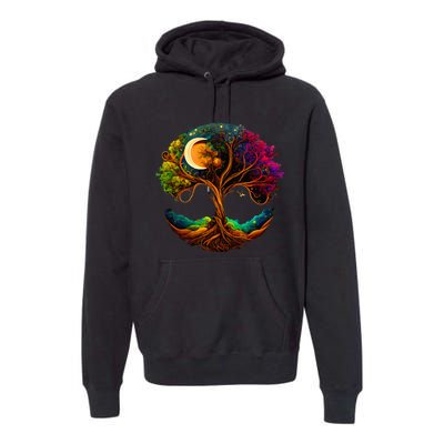 Moon Phases Tree Of Life Premium Hoodie